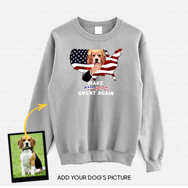 Personalized Dog Gift Idea - Make America Great Again With Dog President For Dog Lovers - Standard Crew Neck Sweatshirt
